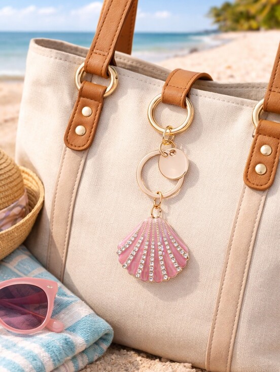 Accessories - Pink Pearl Seashell Bag Charm - NWT